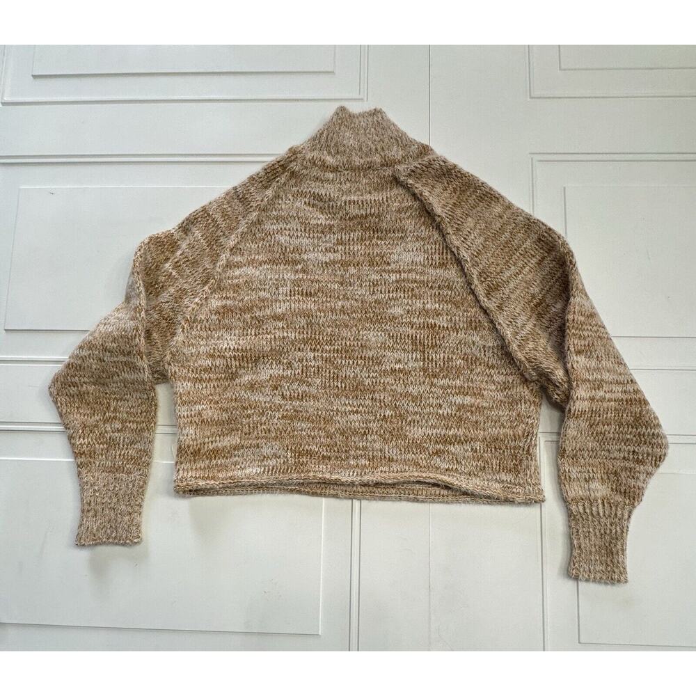 Altar'd State NWT Oatmeal Brown Turtle Neck Knit Cropped Sweater X Small XS - Picture 5 of 7